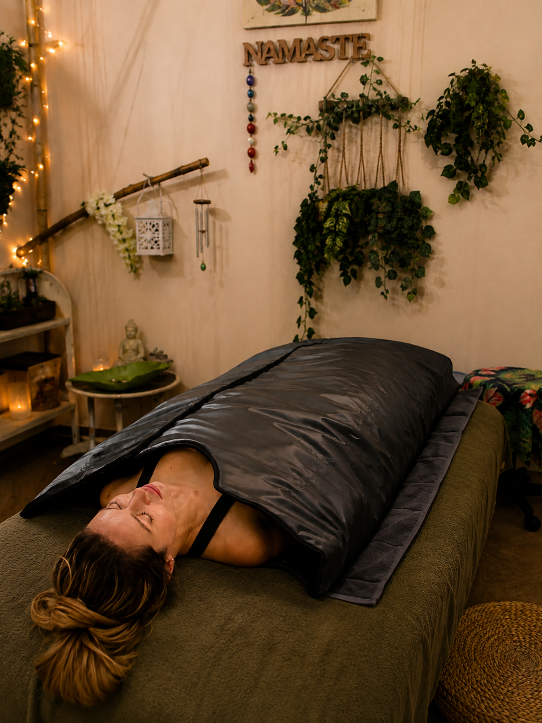 Couverture sauna enveloppante à L’Essence Bambou